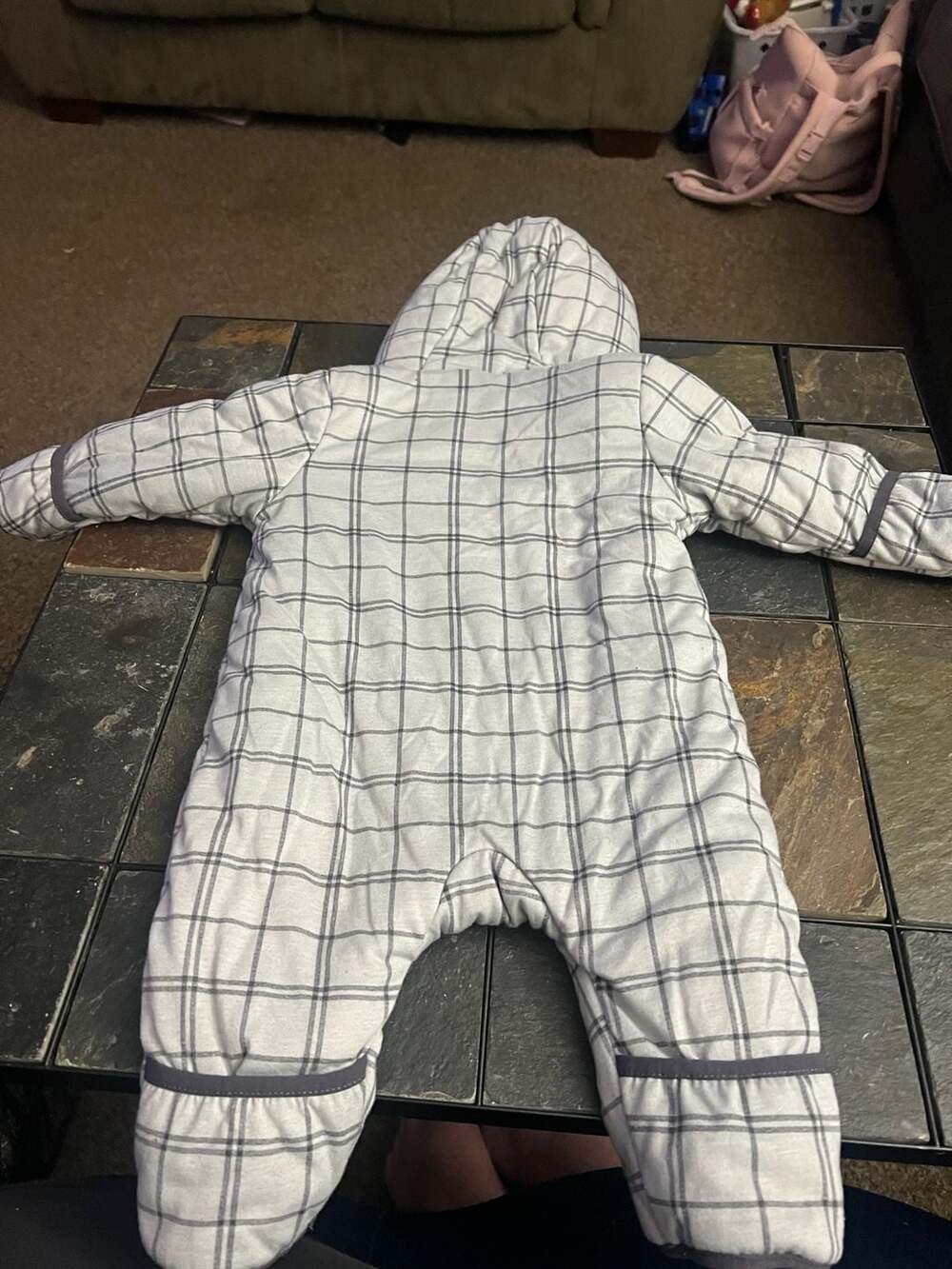 Wonder Nation Plaid Hooded Baby Bunting Snowsuit 6-9M